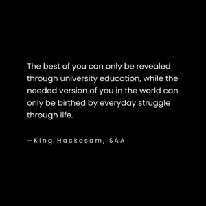 Street and University Education 3 - King Hackosam Letter